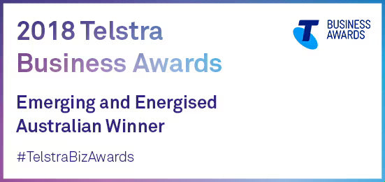 Telstra National Emerging and Energised winner 2018 logo